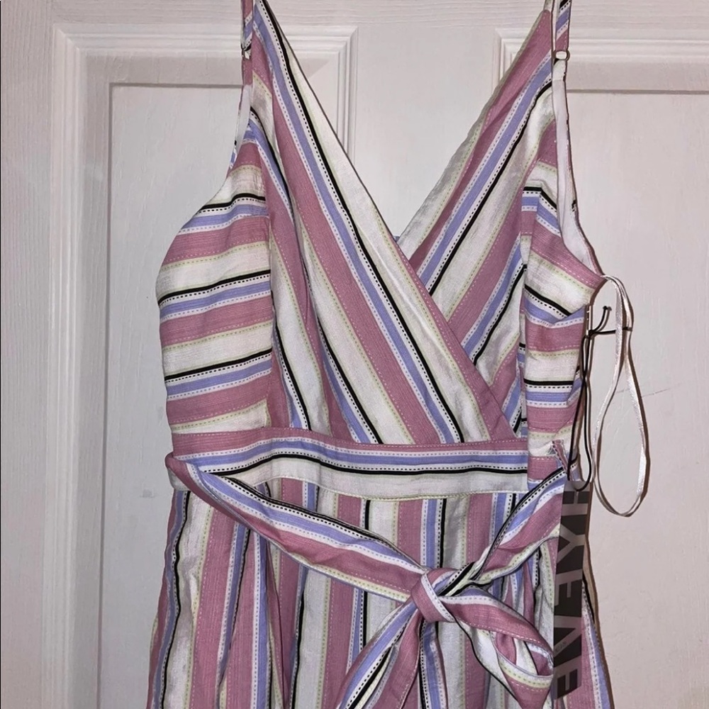 Lilac Striped V-Neck jump suit -  Large NWT